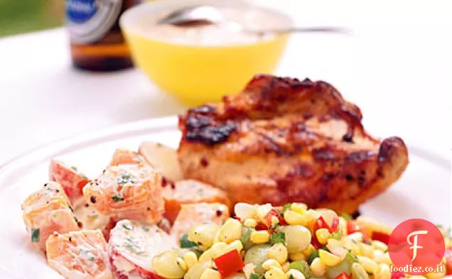 Pollo alla griglia con salsa barbecue bianca