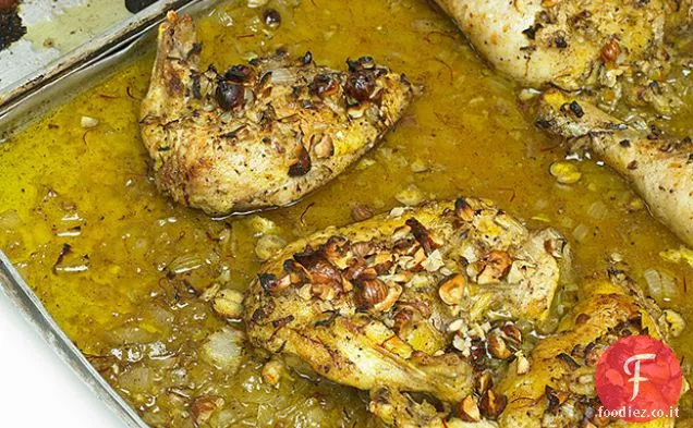 Pollo Arrosto con Zafferano, Nocciole e Miele