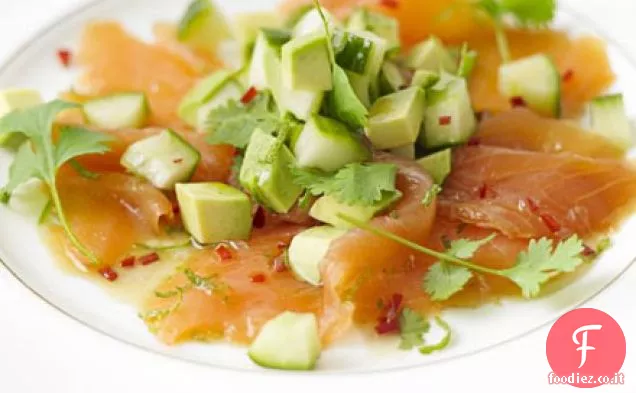 Salmone affumicato con condimento asiatico