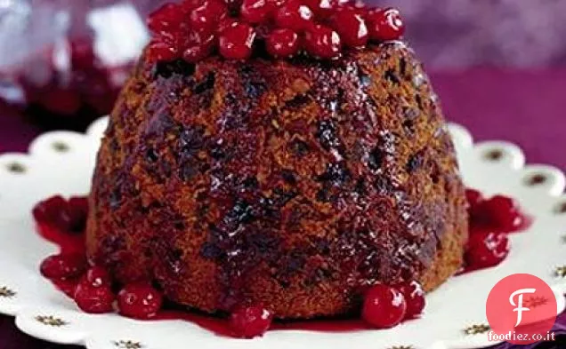 Budino di mirtilli, acero e noci pecan
