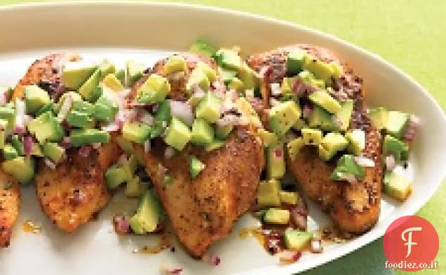Pollo alla cayenne con salsa di avocado