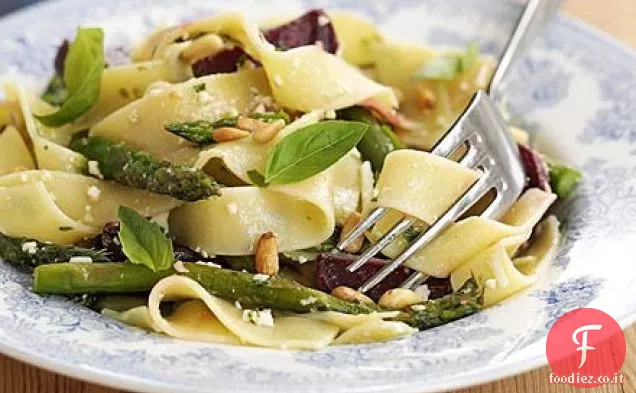 Pasta di verdure arrosto con pesto di Cheshire