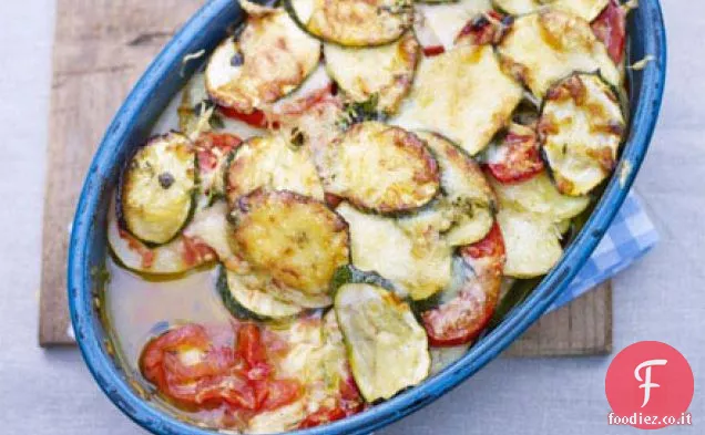 Zucchine estive e gratin al pomodoro