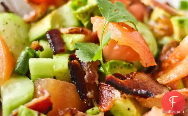 Insalata di avocado con pancetta Salsa gocciolante