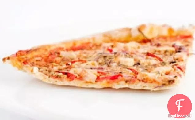 Pizza di pollo Taco salata con Guacamole e salsa Chipotle