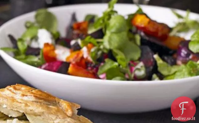 Insalata di barbabietole e zucca con crema di rafano