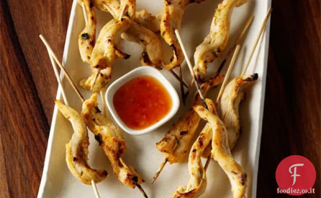 Spiedini di pollo thai