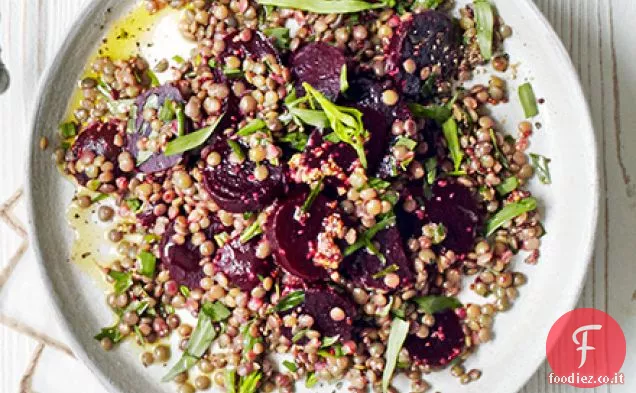 Mustardy barbabietola e insalata di lenticchie