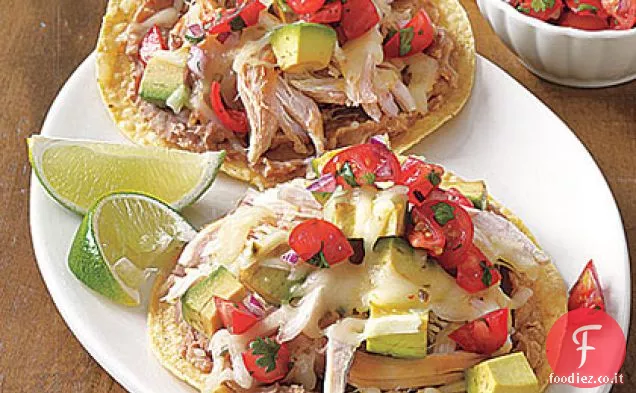 Tostadas di pollo al girarrosto