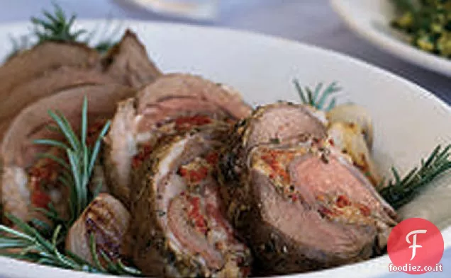 Coscia di Agnello ripiena di pomodori secchi e erbe
