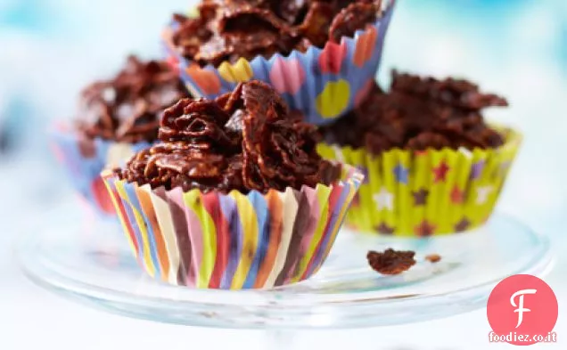 Cucinare con i bambini: torte di cornflake al cioccolato