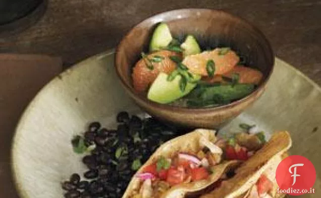 Tacos di pollo con avocado e pompelmo Insalata Ricetta