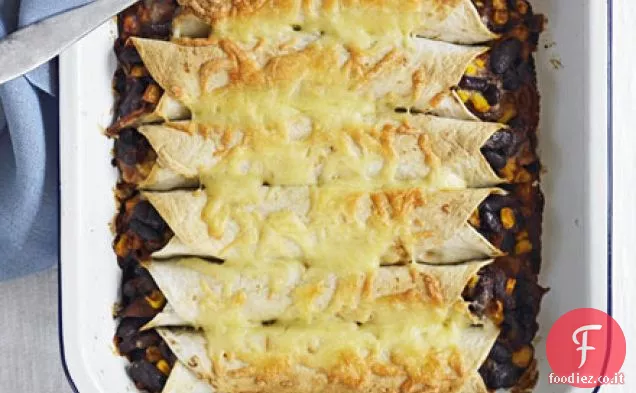 Enchiladas di pollo e fagioli