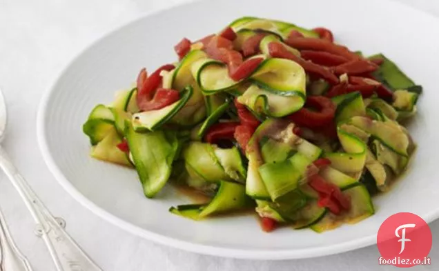 Zucchine e peperone rosso soffriggere