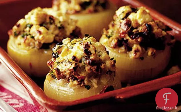 Feta ripieni di cipolle arrostite