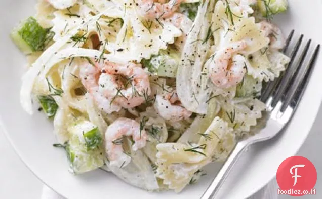 Pasta di gamberi, aneto e cetrioli