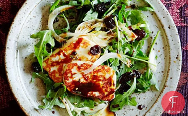 Insalata di rucola e Halloumi con melassa di melograno