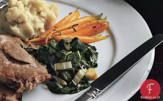 Carote arrosto, con il Cile, menta e smalto arancione