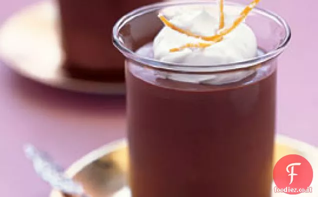 Pots de Crème al Cioccolato e Arancia con Scorza d'Arancia Candita