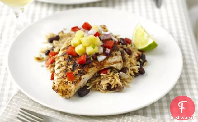 Bistecche di tacchino Cajun con salsa di ananas