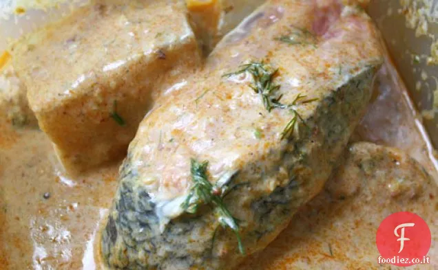 Seriamente asiatico: Ch? CÃ ¡, Pesce scottato con curcuma su riso No