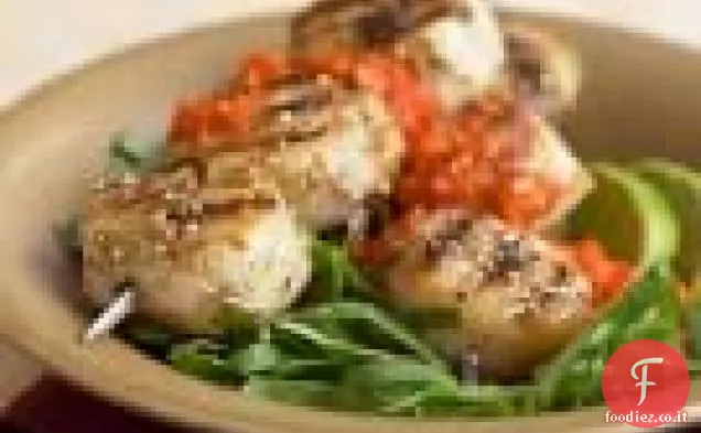 Capesante al pepe bianco al lime con salsa al peperone