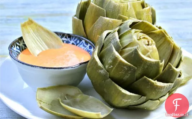 Pepe Rosso Arrosto Aioli e Carciofi al vapore