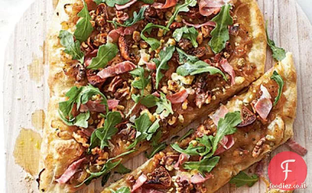 Pizza caramellata con Cipolla, Prosciutto e rucola