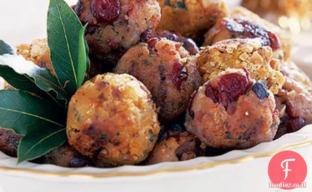 Ripieno di castagne, pancetta e mirtilli rossi