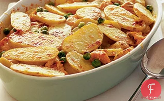 Griglia di patate e salmone