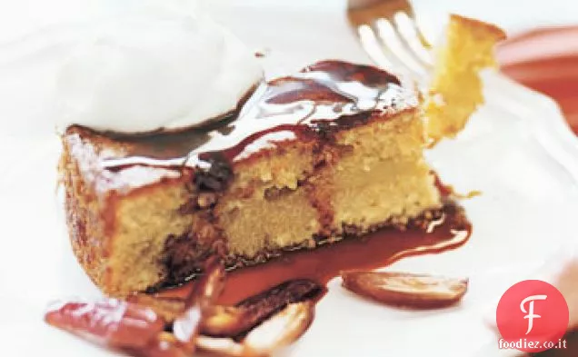 Torta di Couscous all'olio d'oliva con Crème Fraîche e sciroppo di dattero