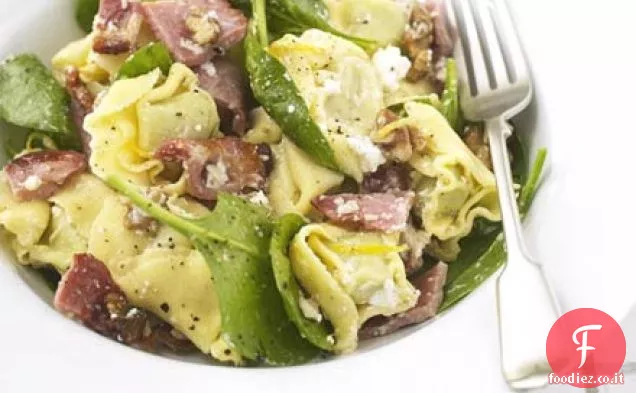 Tortellini con ricotta, spinaci e pancetta