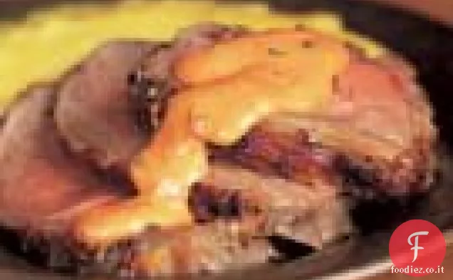 Coscia d'Agnello arrosto con Sabayon al Pepe rosso