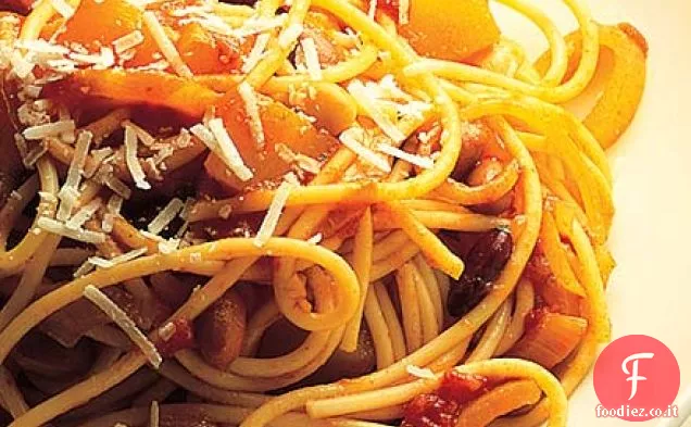 Spaghetti di zucca e fagioli