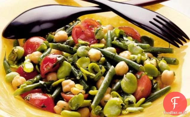 Insalata di due fagioli, ceci e pomodori