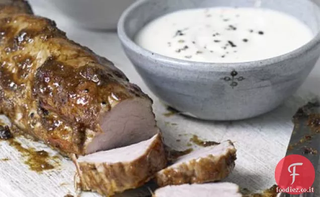 Arrosto di maiale con couscous e yogurt allo zenzero