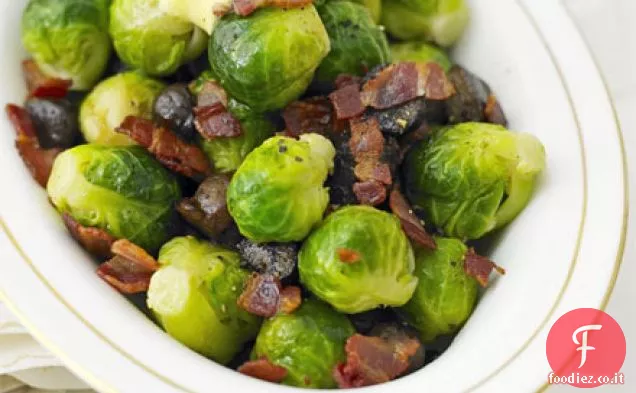 Cavoletti di Bruxelles con pancetta e castagne