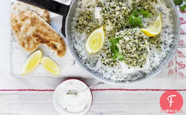 Tilapia al vapore con peperoncino verde e chutney di cocco