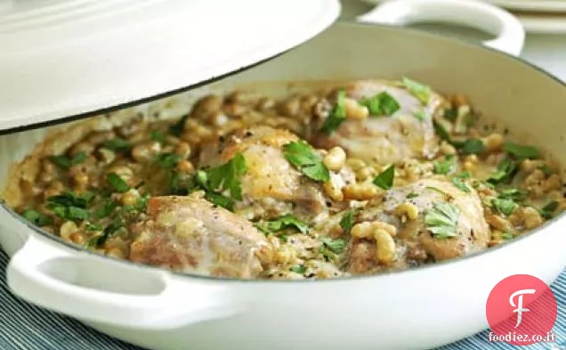 Pollo brasato e fagioli