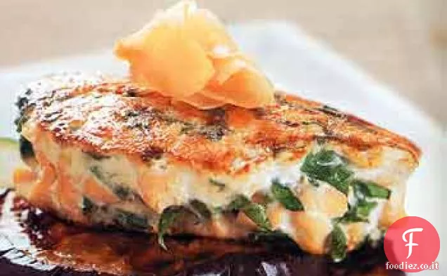 Hamburger di salmone con spinaci e zenzero