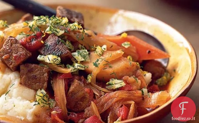 Finocchio brasato con cipolla e peperone dolce