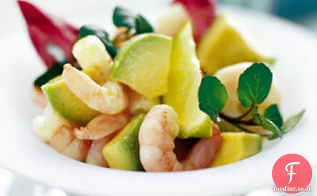 Gamberi di avocado in salsa wasabi