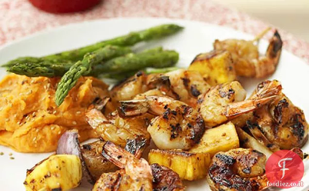 Spiedini di gamberi Teriyaki alla griglia