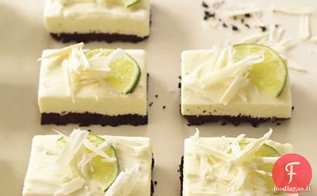 Barrette di Cheesecake al cioccolato bianco e lime