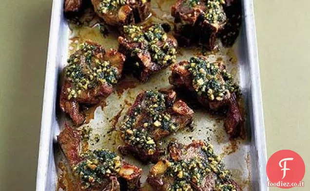 Costolette di agnello al pesto di coriandolo