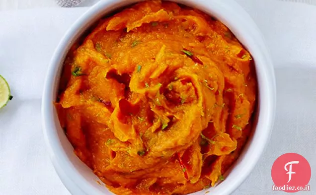 Purè di patate dolci, cocco e peperoncino