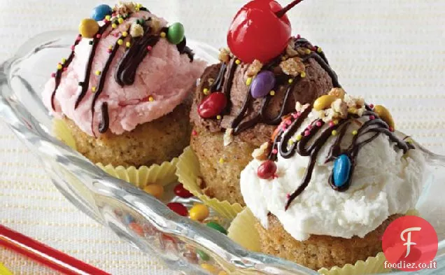 Cupcakes alla banana Split