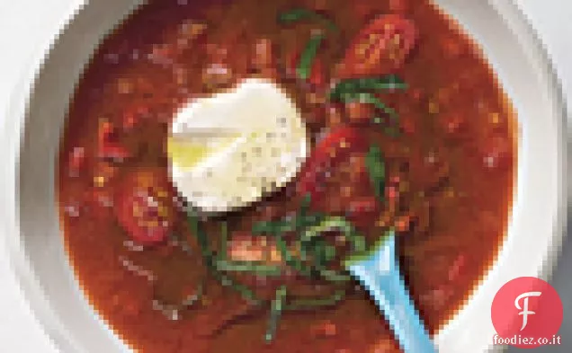 Zuppa estiva di pomodoro e peperone