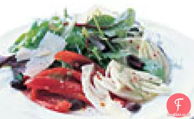Insalata di peperoni rossi arrostiti e finocchi