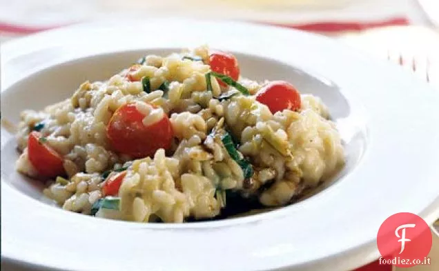 Risotto con Mozzarella Fresca, Pomodorini d'Uva e Basilico